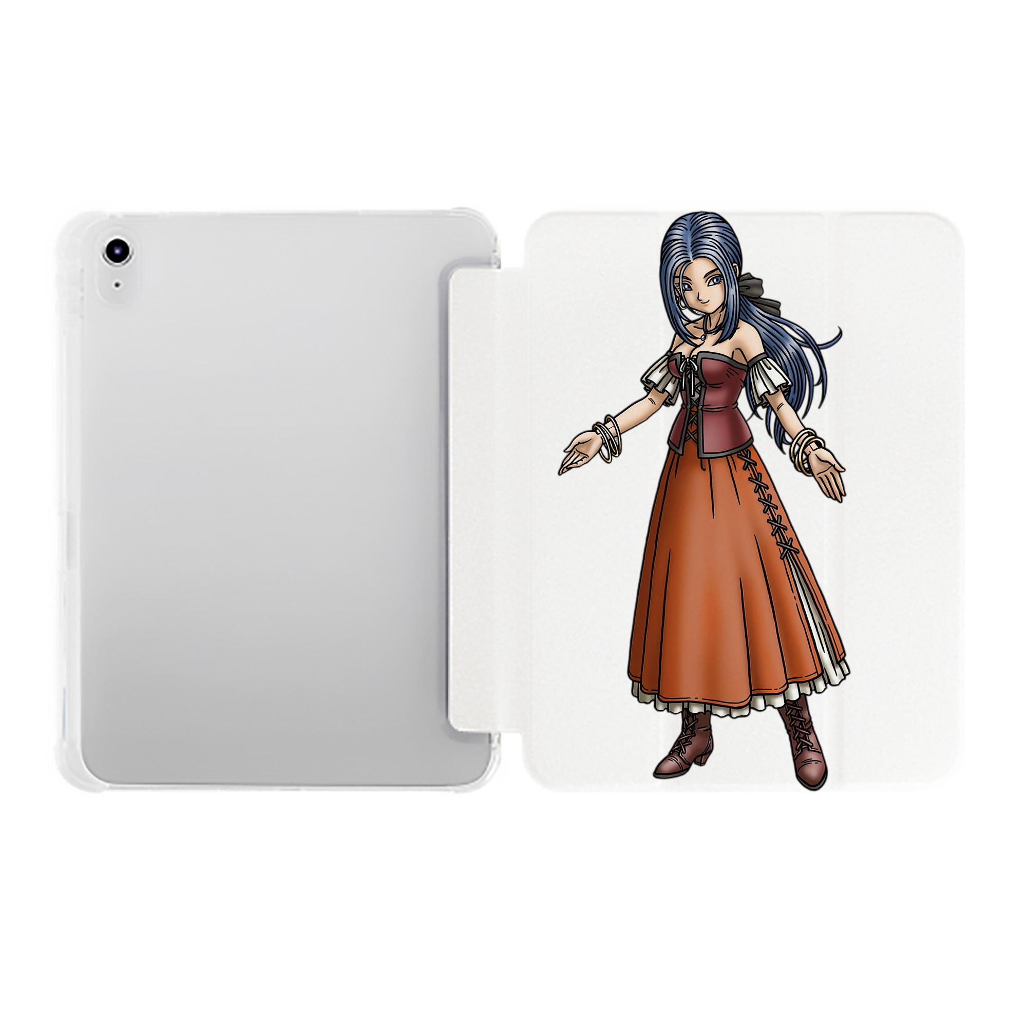 （画像用） ドラゴンクエスト Doragon Kuesuto Dragon Quest IPad ケース ペン収納付き 三つ折りスタンド PUレザー×シリコン 対応機種9.5/10.5/10.9インチ